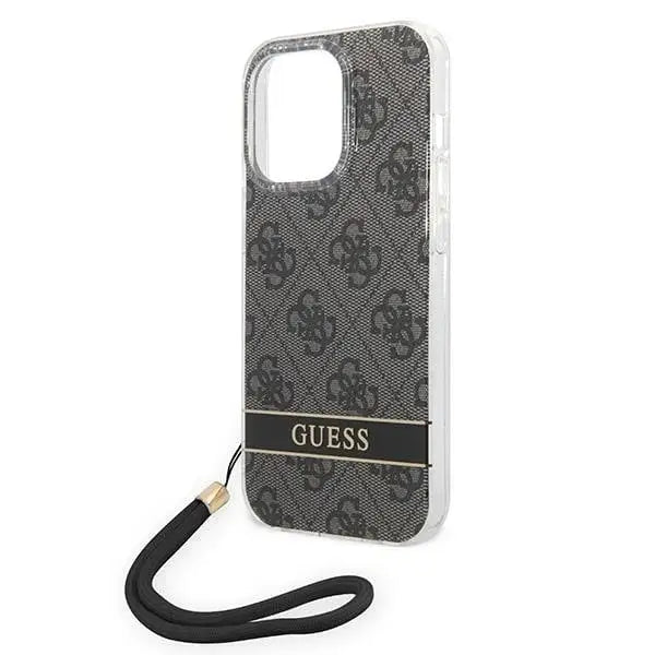 Guess GUOHCP14XH4STK iPhone 14 Pro Max 6.7’’ black/black hardcase 4G Print Strap - Cell phone cases