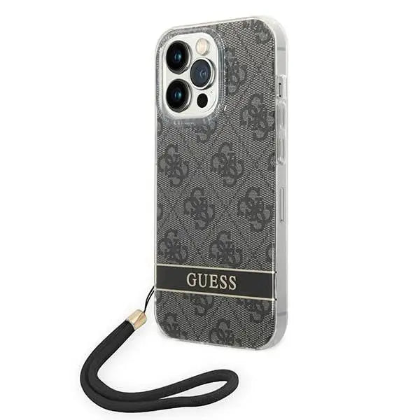 Guess GUOHCP14XH4STK iPhone 14 Pro Max 6.7’’ black/black hardcase 4G Print Strap - Cell phone cases