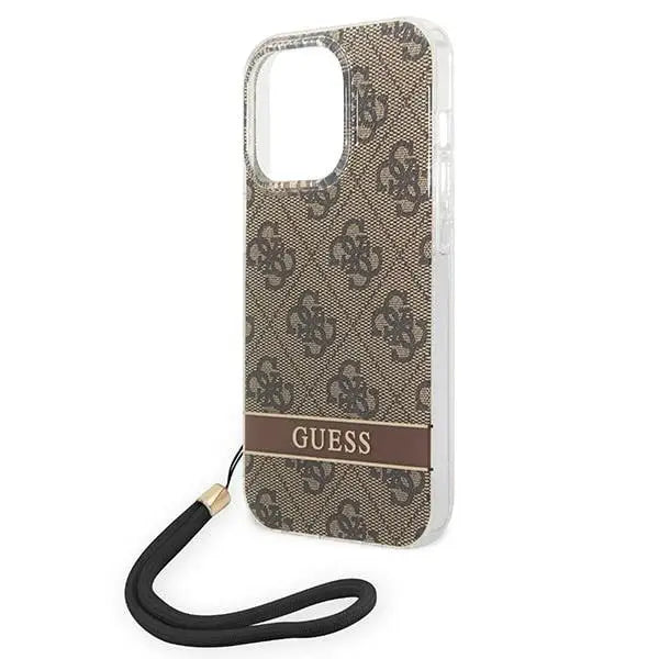 Guess GUOHCP14XH4STW iPhone 14 Pro Max 6.7 ’brown / brown hardcase 4G Print Strap - Cell phone cases