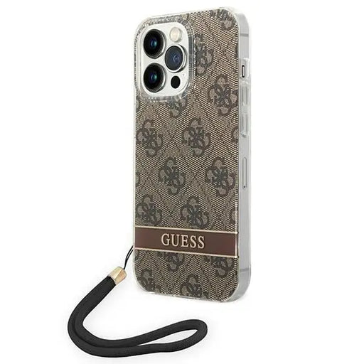 Guess GUOHCP14XH4STW iPhone 14 Pro Max 6.7 ’brown / brown hardcase 4G Print Strap - Cell phone cases