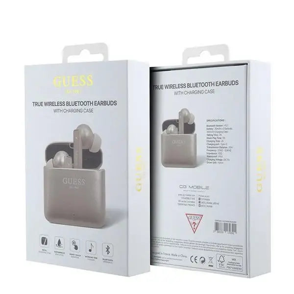 Guess GUTWSSU20ALEGP TWS Bluetooth Earphones + Dock Rose Gold/Rose Gold Printed Logo - Headphones