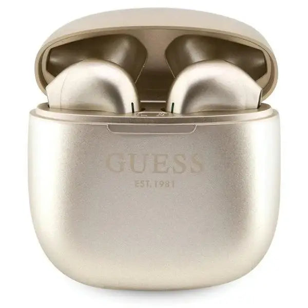 Guess GUTWST26PSD TWS Bluetooth headphones + docking station - gold Classic EST Logo - Headphones