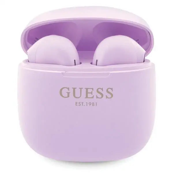 Guess GUTWST26PSU TWS Bluetooth headphones + docking station - purple Classic EST Logo - Headphones