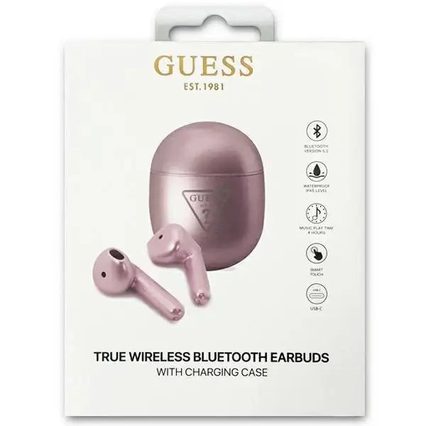 Guess GUTWST82TRU TWS Bluetooth Headphones + Purple/Purple Triangle Logo Docking Station - Headphones