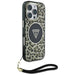Guess HC IML Leopard Triangle Cord Strap MagSafe Case for iPhone 16 Pro Max - Brown - Cell phone cases