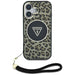 Guess HC IML Leopard Triangle Cord Strap MagSafe iPhone 16 Case - Brown - Cell phone cases and covers<<<HurtelXML
