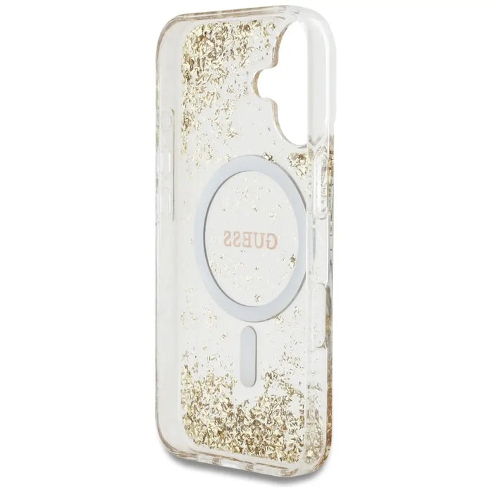 Guess HC Resin Bottom Glitter MagSafe case for iPhone 16 - gold - Cell phone cases and covers<<<HurtelXML