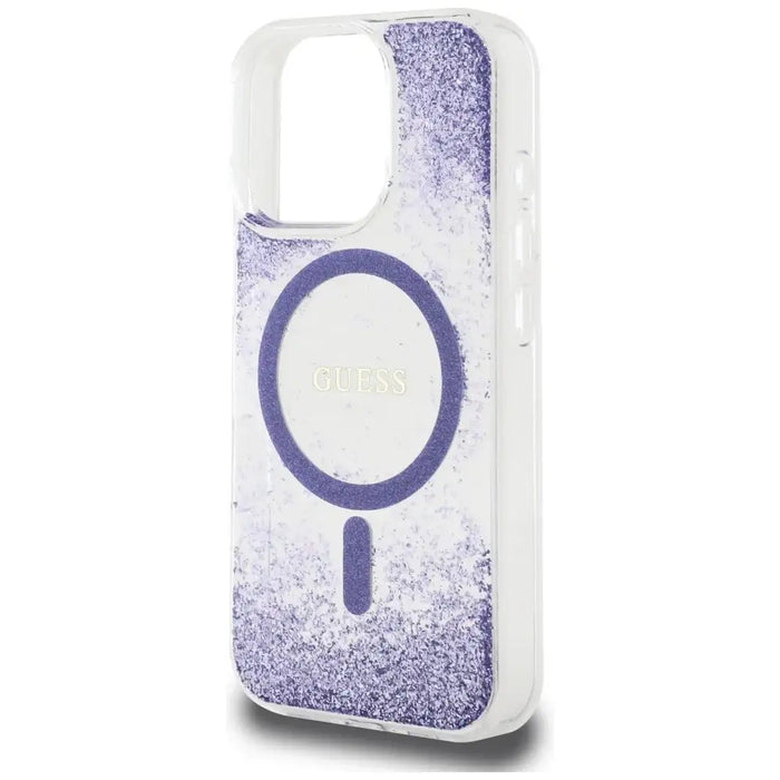 Guess HC Resin Bottom Glitter MagSafe case for iPhone 16 Pro - purple - Cell phone cases and covers<<<HurtelXML
