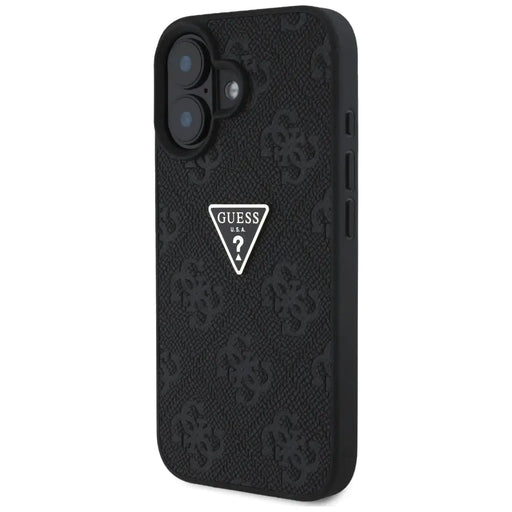 Guess Hot Stamp 4G Pattern Triangle Metal Logo case for iPhone 16 - black - Cell phone cases and covers<<<HurtelXML