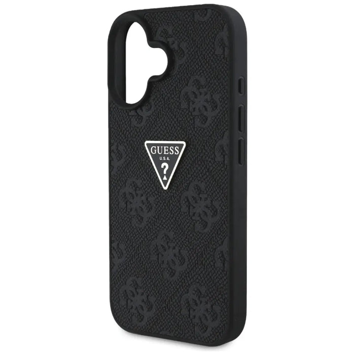 Guess Hot Stamp 4G Pattern Triangle Metal Logo case for iPhone 16 - black - Cell phone cases and covers<<<HurtelXML