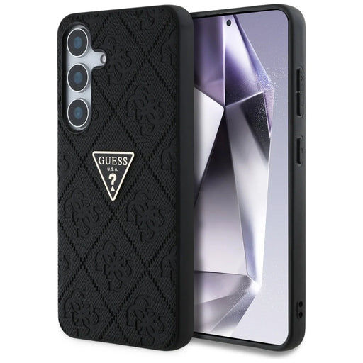 Guess Hot Stamp 4G Pattern Triangle Metal Logo case for Samsung Galaxy S25 - black - Cell phone cases