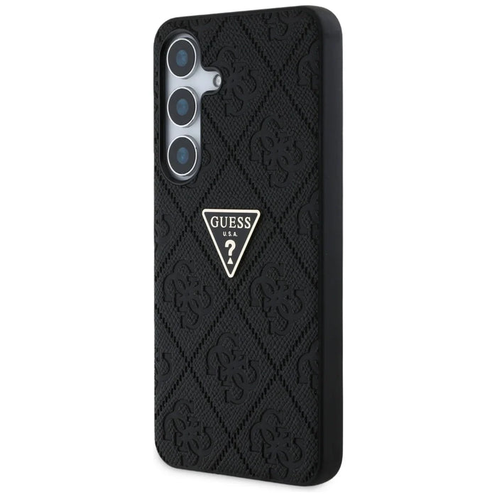 Guess Hot Stamp 4G Pattern Triangle Metal Logo case for Samsung Galaxy S25 - black - Cell phone cases