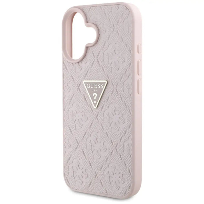 Guess Hot Stamp 4G Pattern Triangle Metal Logo iPhone 16 Case - Pink - Cell phone cases and covers<<<HurtelXML