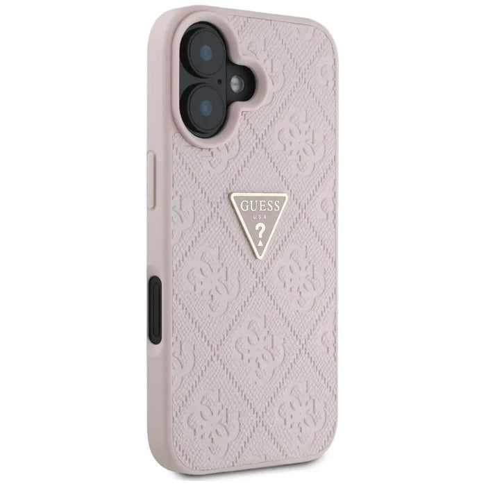 Guess Hot Stamp 4G Pattern Triangle Metal Logo iPhone 16 Case - Pink - Cell phone cases and covers<<<HurtelXML