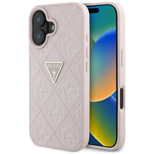 Guess Hot Stamp 4G Pattern Triangle Metal Logo iPhone 16 Case - Pink - Cell phone cases and covers<<<HurtelXML