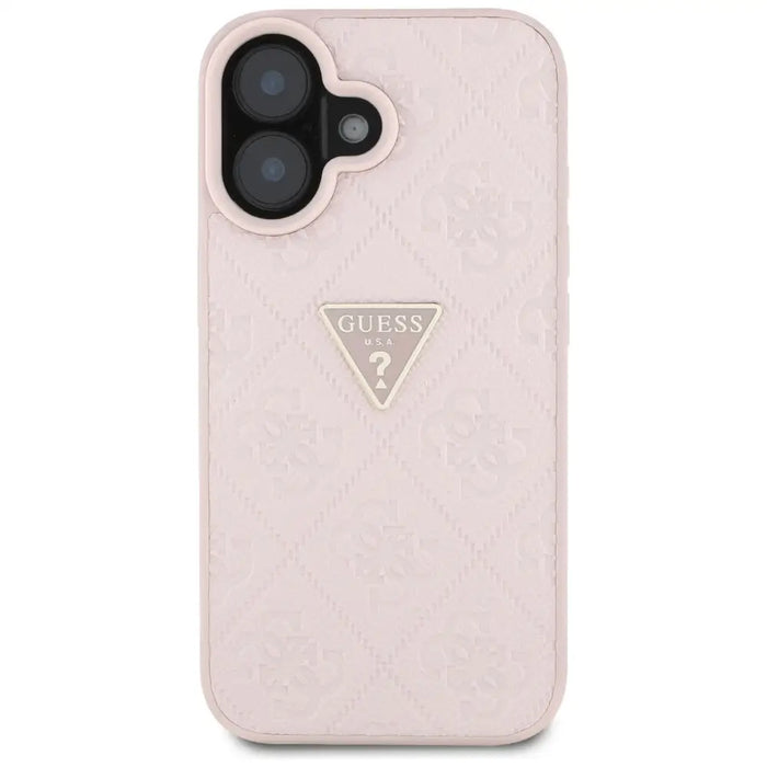Guess Hot Stamp 4G Pattern Triangle Metal Logo iPhone 16 Case - Pink - Cell phone cases and covers<<<HurtelXML