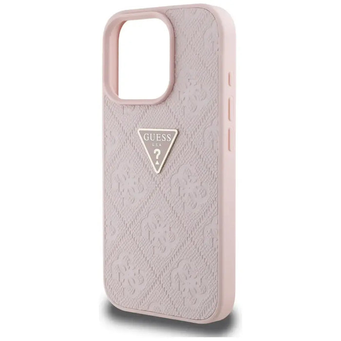 Guess Hot Stamp 4G Pattern Triangle Metal Logo iPhone 16 Pro Max Case - Pink - Cell phone cases and covers<<<HurtelXML