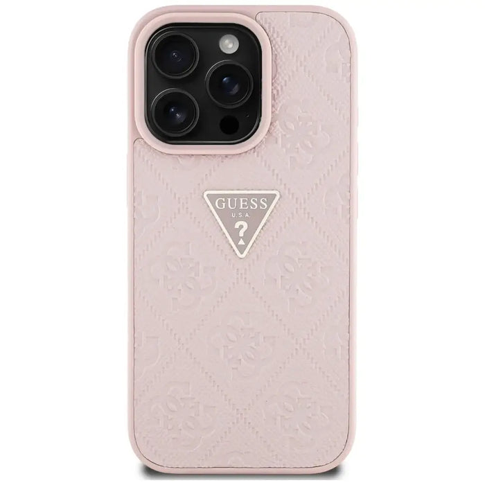 Guess Hot Stamp 4G Pattern Triangle Metal Logo iPhone 16 Pro Max Case - Pink - Cell phone cases and covers<<<HurtelXML