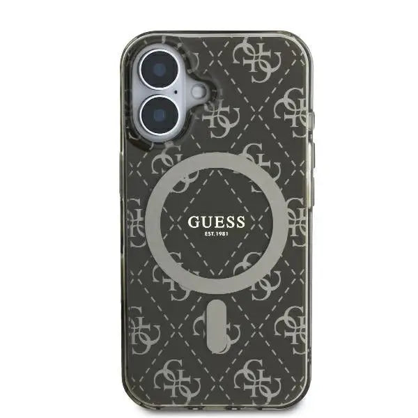Guess IML 4G Background MagSafe iPhone 16 Case - Brown - Cell phone cases and covers<<<HurtelXML