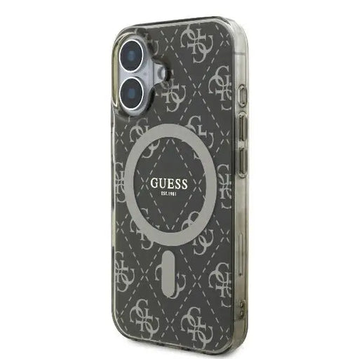 Guess IML 4G Background MagSafe iPhone 16 Case - Brown - Cell phone cases and covers<<<HurtelXML