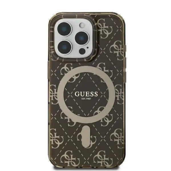 Guess IML 4G Background MagSafe iPhone 16 Pro Case - Brown - Cell phone cases and covers<<<HurtelXML