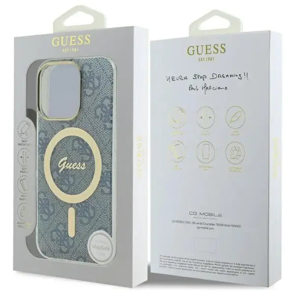 Guess IML 4G MagSafe Case for iPhone 16 Pro Max - Blue - Cell phone cases and covers<<<HurtelXML