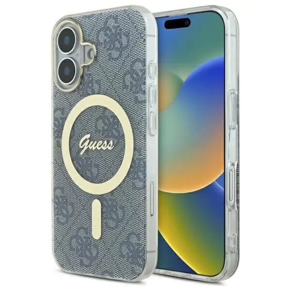Guess IML 4G MagSafe iPhone 16 Case - Blue - Cell phone cases and covers<<<HurtelXML
