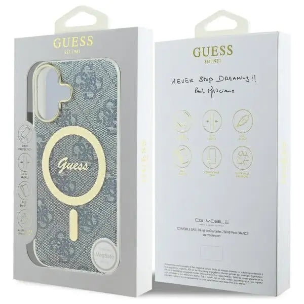 Guess IML 4G MagSafe iPhone 16 Case - Blue - Cell phone cases and covers<<<HurtelXML