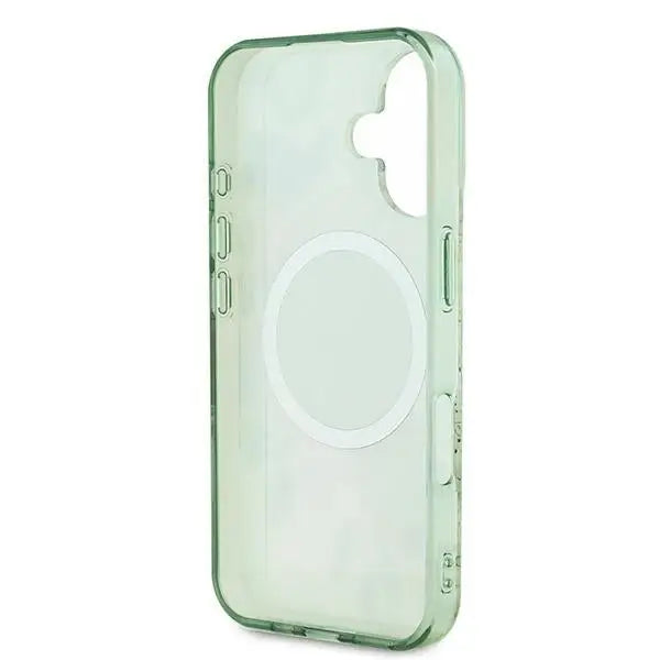 Guess IML Flower & Tonal Circle MagSafe case for iPhone 16 Plus - green - Cell phone cases and covers<<<HurtelXML
