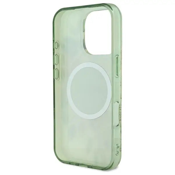 Guess IML Flower & Tonal Circle MagSafe case for iPhone 16 Pro - green - Cell phone cases and covers<<<HurtelXML