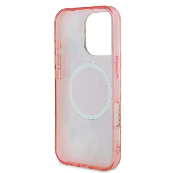 Guess IML Flower & Tonal Circle MagSafe iPhone 16 Pro Case - Pink - Cell phone cases and covers<<<HurtelXML