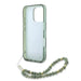 Guess IML Flowers Allover Electro With Pearl Strap MagSafe case for iPhone 16 Pro - green - Cell phone cases