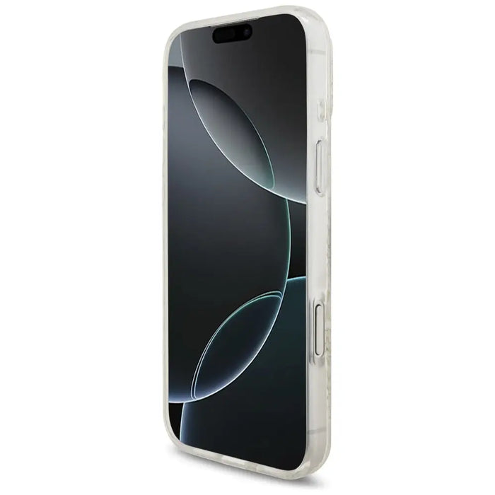 Guess IML Flowers Electro Pearl Strap MagSafe Case for iPhone 17 Pro Max - White - Cell phone cases