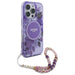Guess IML Flowers With Pearl Strap MagSafe case for iPhone 16 Pro Max - purple - Cell phone cases and covers<<<HurtelXML