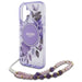 Guess IML Flowers With Pearl Strap MagSafe case for iPhone 16 - purple - Cell phone cases and covers<<<HurtelXML