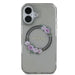 Guess IML Flowers Wreath MagSafe case for iPhone 16 - black - Cell phone cases and covers<<<HurtelXML