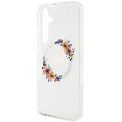 Guess IML Flowers Wreath MagSafe case for Samsung Galaxy S24+ - transparent - Cell phone cases and covers<<<HurtelXML