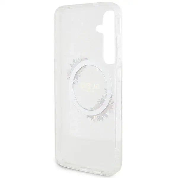 Guess IML Flowers Wreath MagSafe case for Samsung Galaxy S24+ - transparent - Cell phone cases and covers<<<HurtelXML