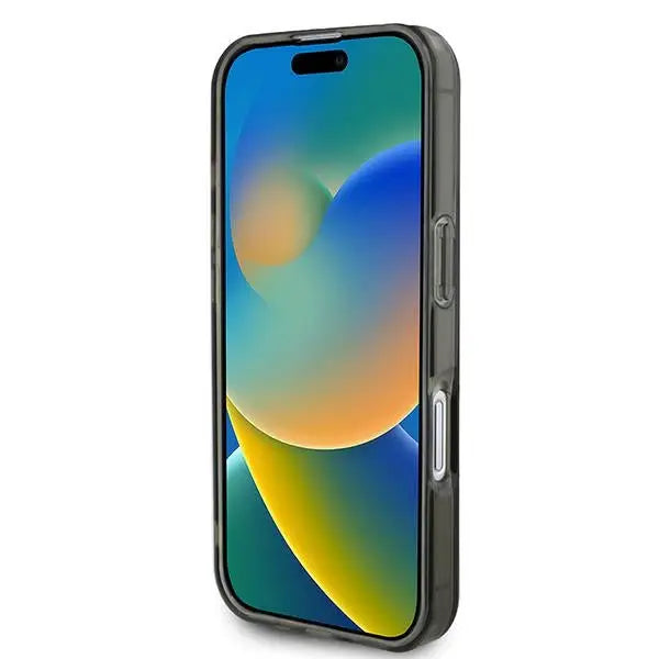 Guess IML Glitter Circle MagSafe case for iPhone 16 - black - Cell phone cases and covers<<<HurtelXML