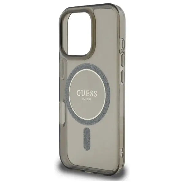 Guess IML Glitter Circle MagSafe case for iPhone 16 Pro - black - Cell phone cases and covers<<<HurtelXML
