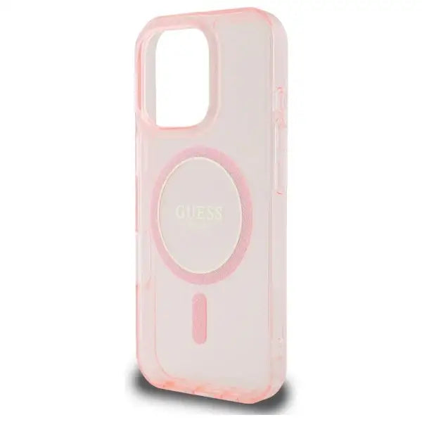 Guess IML Glitter Circle MagSafe case for iPhone 16 Pro Max - pink - Cell phone cases and covers<<<HurtelXML