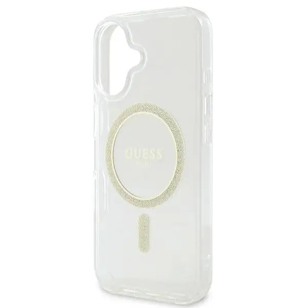 Guess IML Glitter Circle MagSafe iPhone 16 Case - Clear - Cell phone cases and covers<<<HurtelXML
