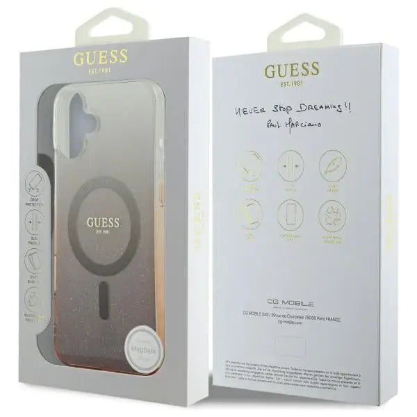 Guess IML Glitter Gradient MagSafe Case for iPhone 16 Plus - Brown - Cell phone cases and covers<<<HurtelXML