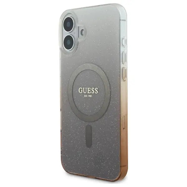 Guess IML Glitter Gradient MagSafe iPhone 16 Case - Brown - Cell phone cases and covers<<<HurtelXML