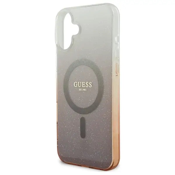 Guess IML Glitter Gradient MagSafe iPhone 16 Case - Brown - Cell phone cases and covers<<<HurtelXML