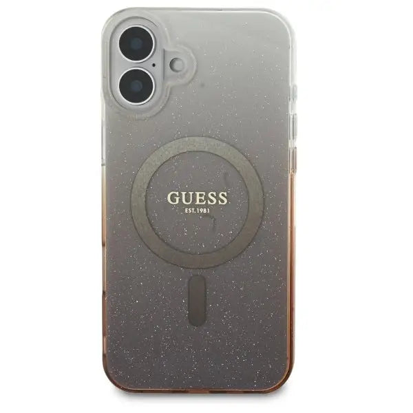 Guess IML Glitter Gradient MagSafe iPhone 16 Case - Brown - Cell phone cases and covers<<<HurtelXML