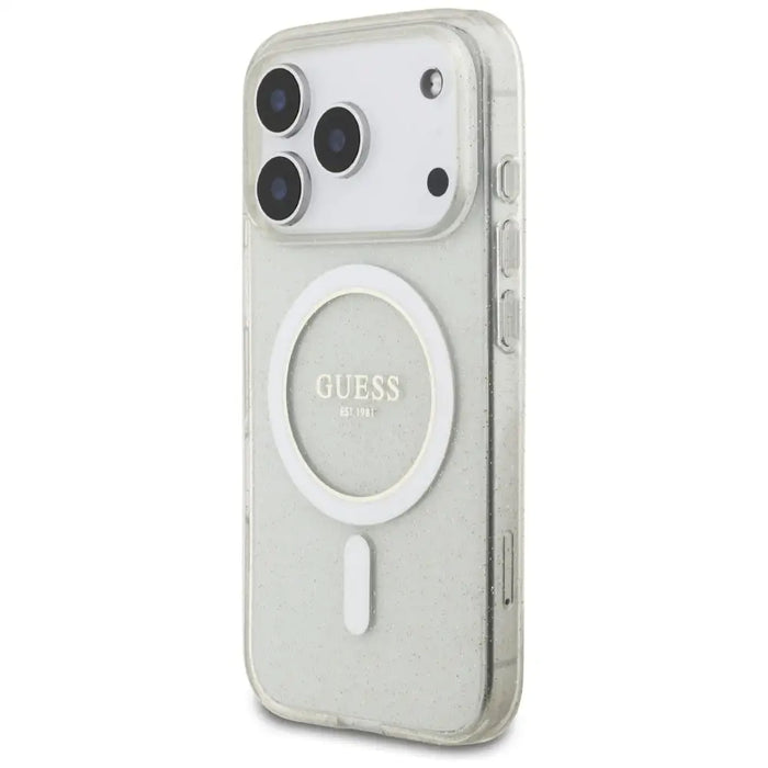 Guess IML Glitter Pearl Strap MagSafe Case for iPhone 17 Pro - Transparent - Cell phone cases and covers<<<HurtelXML