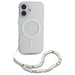 Guess IML Glitter With Pearl Strap MagSafe iPhone 16 Case - Clear - Cell phone cases and covers<<<HurtelXML