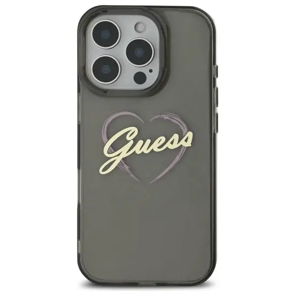 Guess IML Heart Case for iPhone 16 Pro Max - Black - Cell phone cases and covers<<<HurtelXML