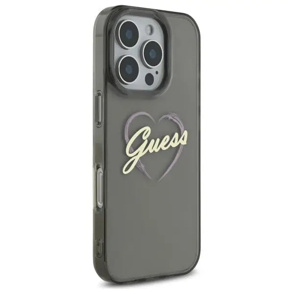 Guess IML Heart Case for iPhone 16 Pro Max - Black - Cell phone cases and covers<<<HurtelXML